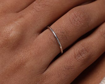 Solid 925 Sterling Silver Ring, Minimalist Stackable Band, Layering
