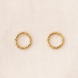 Gold filled open ronde oorknopjes, minimalistische sieraden