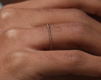 Gold Filled Twisted Ring, Minimalist Stackable Band, Tarnish Resistant