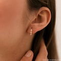 Pearl Huggie Hoop Earrings, Sterling Silver, Minimalist Gold Hoops product logo