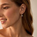 CZ Pear Drop Earrings · Sterling Silver Dangle Earrings · Wedding Jewelry · Bridesmaid Gift