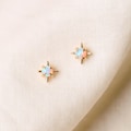 Tiny Opal Stud Earrings, Sterling Silver, October Birthstone product logo