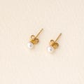 14k Solid Gold  or Gold Filled  Freshwater Pearl Stud Earrings,  2.5mm, 3mm, 4mm, 5mm or 6mm Minimalist Aurora Luster Pearl product logo