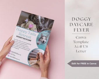 Doggy Daycare Flyer, Dog Boarding Template, Dog Care Canva Template, Dog Sitting Leaflet, Puppy Care Pamphlet