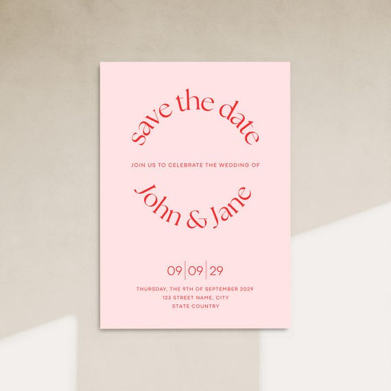 Elegant Wedding Save the Date Template | Modern Design (Canva PDF)