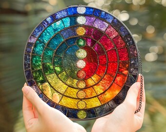 Sun Catcher Fiore Chakra – Acrilico Infrangibile Diametro 15 Cm, Decorazione Da Finestra O Giardino, Idea Regalo Meditazione