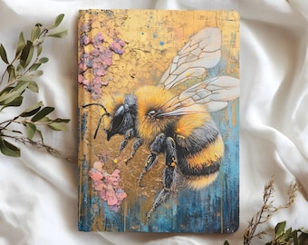 Bumble Bee Journal, Golden Honey Bee Notebook, Bee Nature Lover Diary, Bumblebee Gift