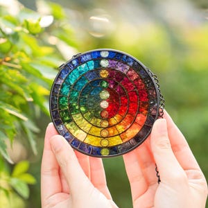 Healing Chakra Stained Glass Suncatcher, Acrylic Suncatcher, Window Light Catcher, Energy Decor, Spiritual Home Accent Charm image 6