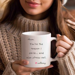 Sarcastic Relationship Coffee Mug, Funny Quote Ceramic Cup, Personalized Minimalist Drinkware, Custom Name Romantic Cup, Couples Humor Gift