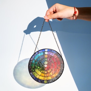 Healing Chakra Stained Glass Suncatcher, Acrylic Suncatcher, Window Light Catcher, Energy Decor, Spiritual Home Accent Charm image 5