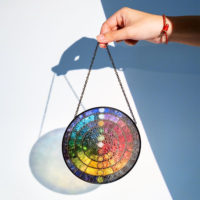 Healing Chakra Stained Glass Suncatcher, Acrylic Suncatcher, Window Light Catcher, Energy Decor, Spiritual Home Accent Charm image 5