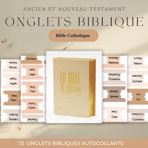 Onglets biblique en Français  - Onglets de bible catholique autocollants - Stickers bible - Bible Tabs