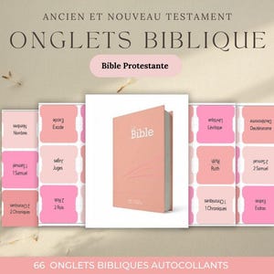 Onglets biblique en Français  - Onglets de bible protestante autocollants - Stickers bible - Bible Tabs