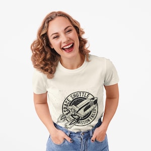 Vintage Space Shuttle T-Shirt Unisex Softstyle Tee NASA Inspired Apparel Space Lover Gift Sci-Fi Fan Shirt
