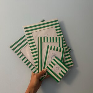 pour tableau vert à fines rayures | A5, A6, options de cadre carré | Papier Héritage
