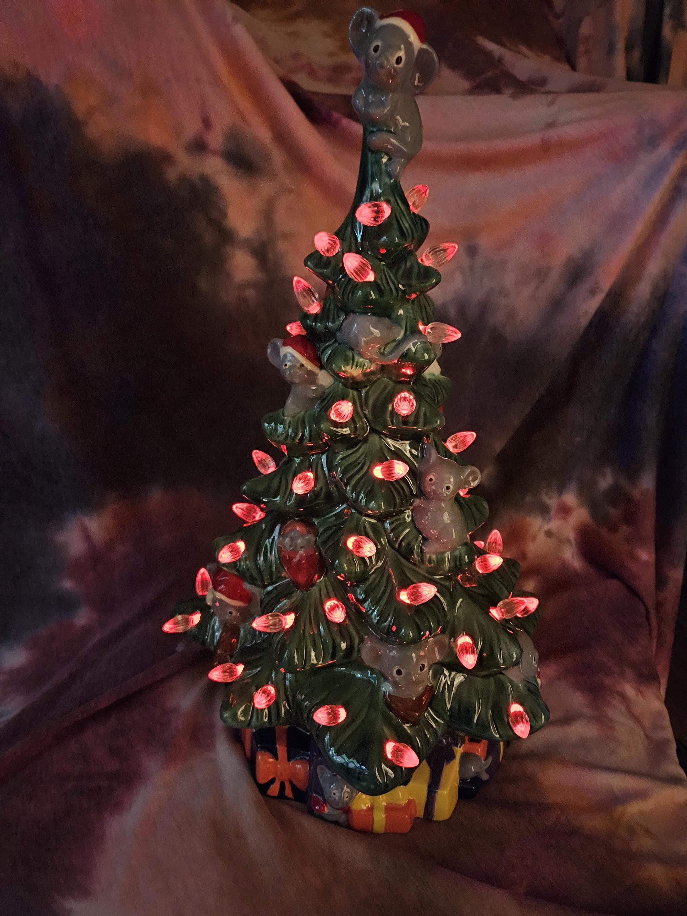 Vintage Mouse Ceramic Christmas Tree, Paint Your Own Bisque or