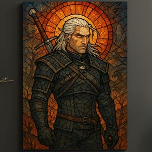 The Witcher 3 Geralt of Rivia Video Game TV Show Glass Shard Poster Wall Art Print Original Fanmade