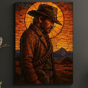 Póster de Arthur Morgan de Red Dead Redemption 2, impresión artística de pared de vidrio