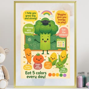 Carina poster sull'importanza delle verdure per la scuola materna, per l'apprendimento educativo, da parete per asili nido