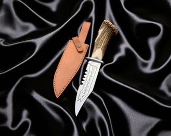 Supernatural Ruby's Demon Knife Replica: Stainless Steel, Antler Handle, Leather Sheath