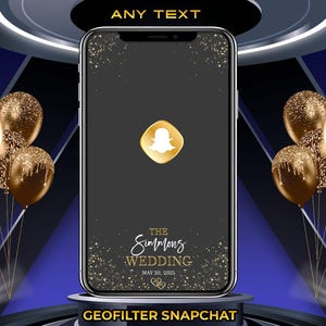 Snapchat Geofilter Wedding Filter Custom Gold Wedding Filter Snap Chat