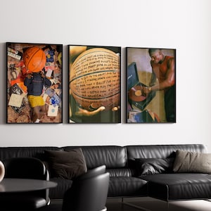 Bold Black Man Art Prints: Masculine Gallery Wall Decor (Digital Download Set of 3)