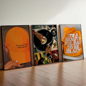 Hypebeast Wall Art Set: Black Man Cave Decor (Digital Download)