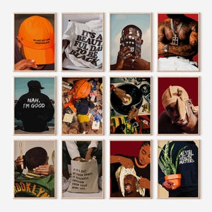 Set of 12 Masculine Wall Art Prints: Hypebeast Room Decor, Digital Download
