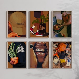 Black Man Wall Art Set: Hypebeast Room Decor, Masculine Prints (Digital Download)