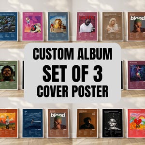 Benutzerdefiniertes Album Poster Set 3, benutzerdefinierte Wandkunst, personalisiertes Album-Cover Wandkunst, DIGITAL DOWNLOAD, Hypebeast Raumdekor, coole Wandkunst