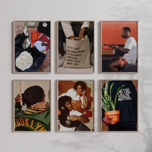 Hypebeast Wall Art Set: Black Man Room Decor, Masculine Prints (Digital Download)
