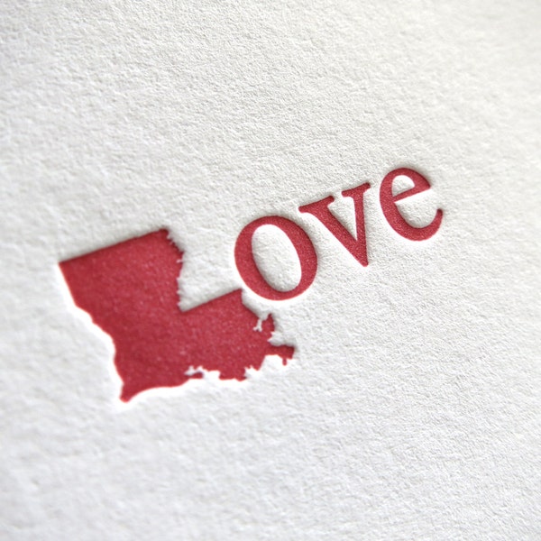 Letterpress Note Card - Louisiana Love