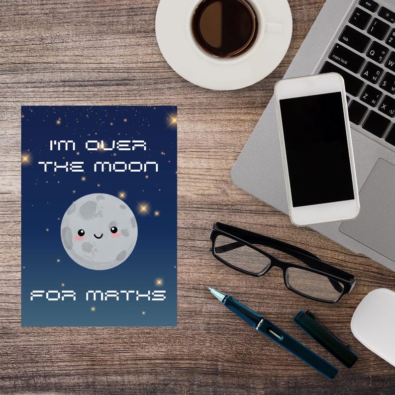 Mooning Math Funny Math Pun Poster: Over the Moon Classroom Decor (digital Download ...