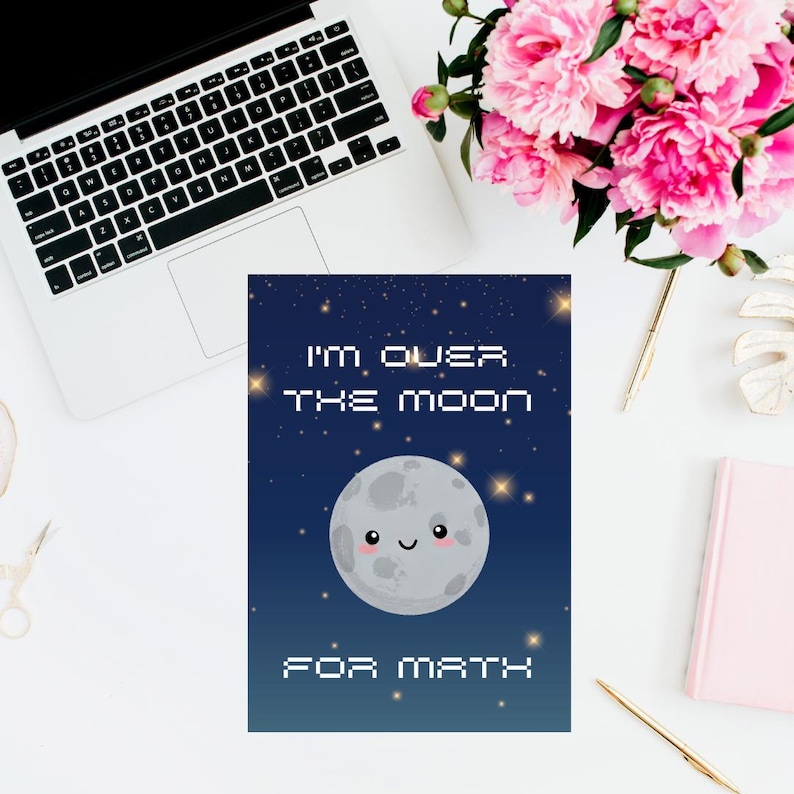 Math Moon Soh Funny Math Pun Poster: Over the Moon Classroom Decor (digital Download ...