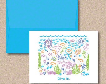 Underwater Couple Note Cards