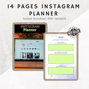 20-Page Instagram Planner | Social Media Content Calendar | Instagram Post Planner | Reels Strategy | Digital Download PDF