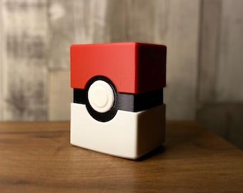 3D Printed Pokeball Card Deck Holder – TCG Storage Case Accessory