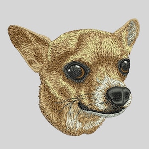 Chihuahua Dog Face Embroidery Design Small Cute Pet Dog Head Machine Embroidery File Multiple Formats Instant Digital Download pes,dst,pdf