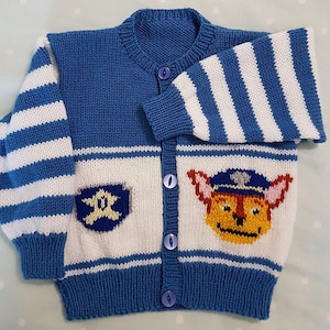 Breipatroon voor vest geïnspireerd op Paw Patrol.