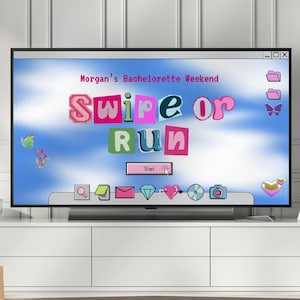 Jogo de Deslizar para a Direita Y2K para Despedida de Solteira | Modelo Editável do Canva | Paródia de Aplicativo de Namoro Retrô | Jogo para Noite das Meninas | Download Digital para Madrinhas