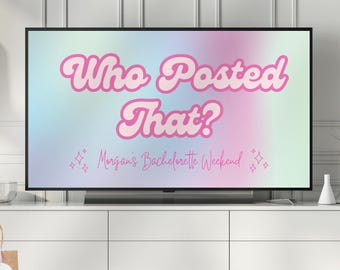 Bachelorette Party Game | Who Posted That? Social Media Guessing Game | Editable Canva Template | Girls Weekend Digital Game