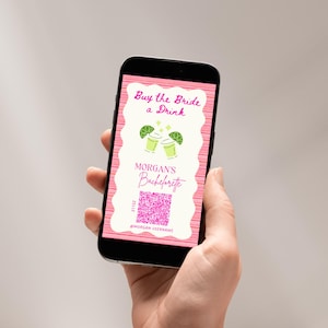 Tequila Sunrise QR Code | Final Fiesta Bachelorette Party | Buy the Bride a Drink Instagram Post | Editable Canva Template