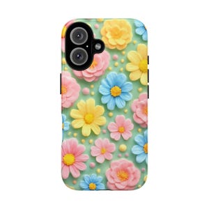Floral Phone Case, Tough Floral Phone Cover, Cute Phone Accessories, Flower Pattern Case, Girls Gift, Spring Vibes