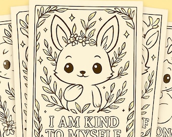 Kids Affirmation Coloring Pages, Printable Positive Coloring Quotes for Children