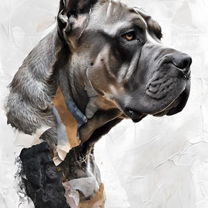 Cane Corso Dog Art Print | AI Digital Pet Portrait | Dog Wall Decor | Instant Download | Cane Corso Gift