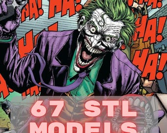 Set of 67 Joker Figures for 3D Print, Bundle of Joker Figures 3D STL Model Print, Joker STL Digital Printing File Superhero