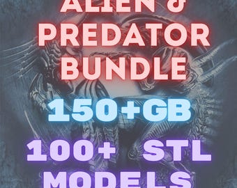 Alien And Predator Bundle for 3D Print, Alien vs Predator 3D STL Model Set for Printing, Digital Files Set With Alien And Predator Models