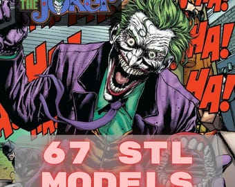 Set of 67 Joker Figures for 3D Print, Bundle of Joker Figures 3D STL Model Print, Joker STL Digital Printing File Superhero