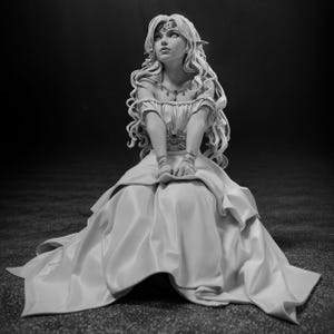 3Dプリント用エルフプリンセスフィギュア、エルフクイーンフィギュア3D STLモデルプリント、ミニチュアエルフプリンセスSTLデジタルプリントファイル