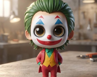 Chibi Joker Statue STL for 3D Print, Chibi Joker Figure STL Printing Model